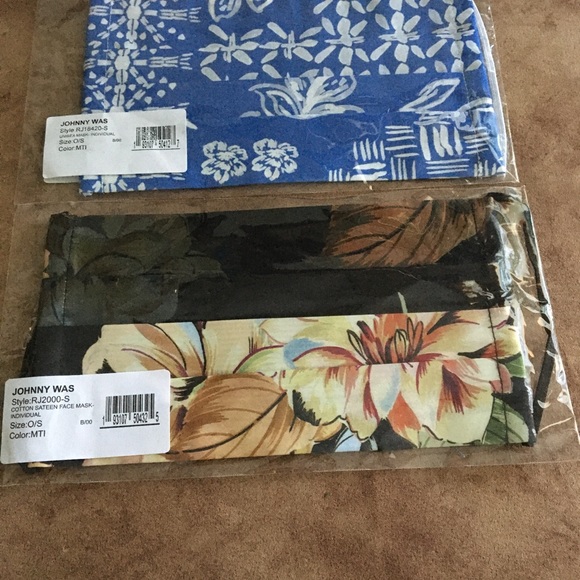 JOHNNY WAS NWT AUTHENTIC TWO COTTON SATEEN 😷GORGEOUS STYLISH FACE MASK. - Picture 7 of 7